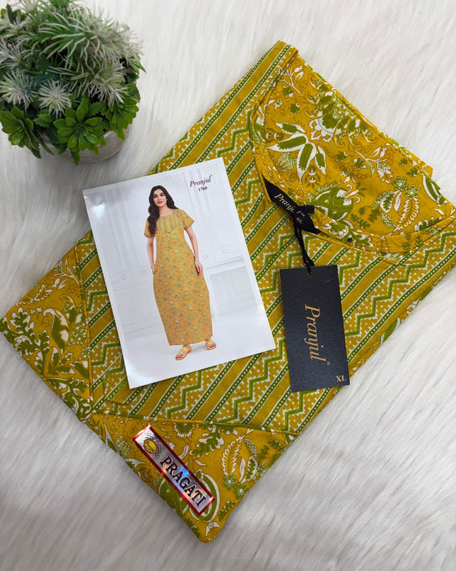 ✨ *Pranjul Elegant Cotton Nighty* ✨