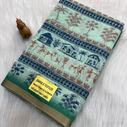 Linen Cotton Saree - LCS 01