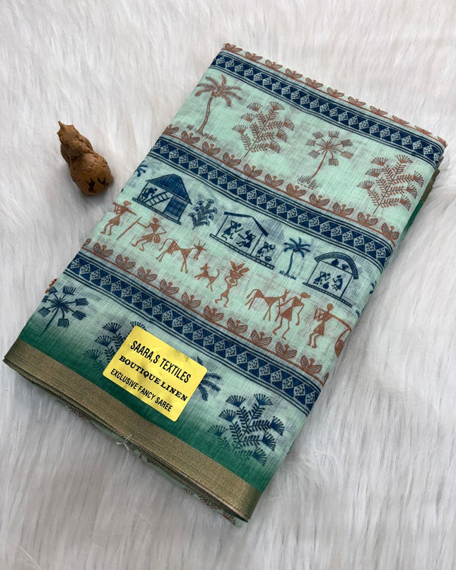 Linen Cotton Saree - LCS 01