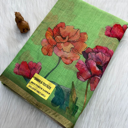 Linen Cotton Saree - LCS 04