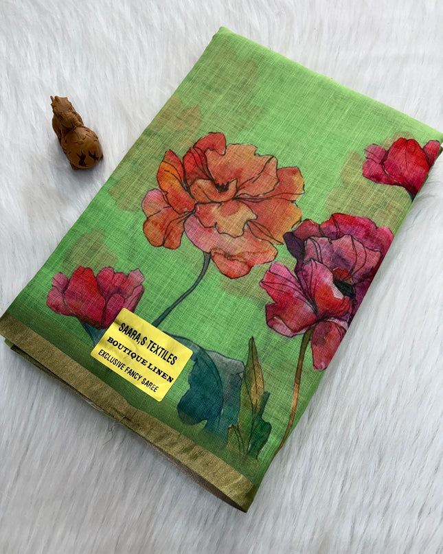 Linen Cotton Saree - LCS 04