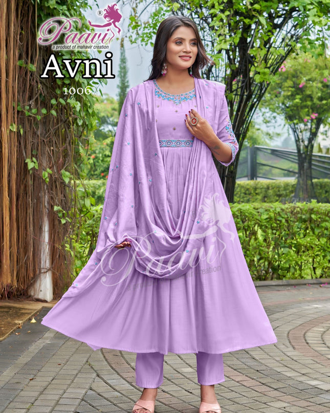 Premium Chanderi Anarkali Suit Set with Lining – Avni Mal Collection