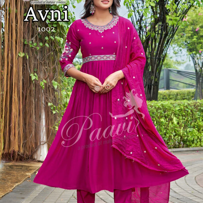 Festive Wear Avni Mal Anarkali Suit in Soft Chanderi Fabric with Lining