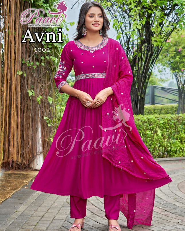 Festive Wear Avni Mal Anarkali Suit in Soft Chanderi Fabric with Lining