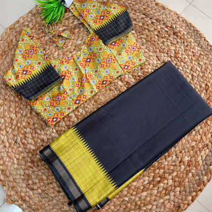Saree With Stitched Blouse - (size-34-38) - SWSB 365