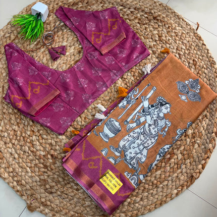 Saree With Stitched Blouse - (size-36-40) - SWSB 376