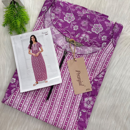 Pranjul Nighty - Zip Model - (SIZE-L-4XL) - PN 209