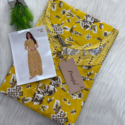 Pranjul Nighty - Button Model - (SIZE-L-4XL) - PN 214