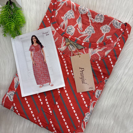 Pranjul Nighty - Zip Model - (SIZE-L-4XL) - PN 215