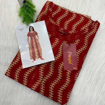 Pranjul Nighty - Zip Model - (SIZE-L-4XL) - PN 217