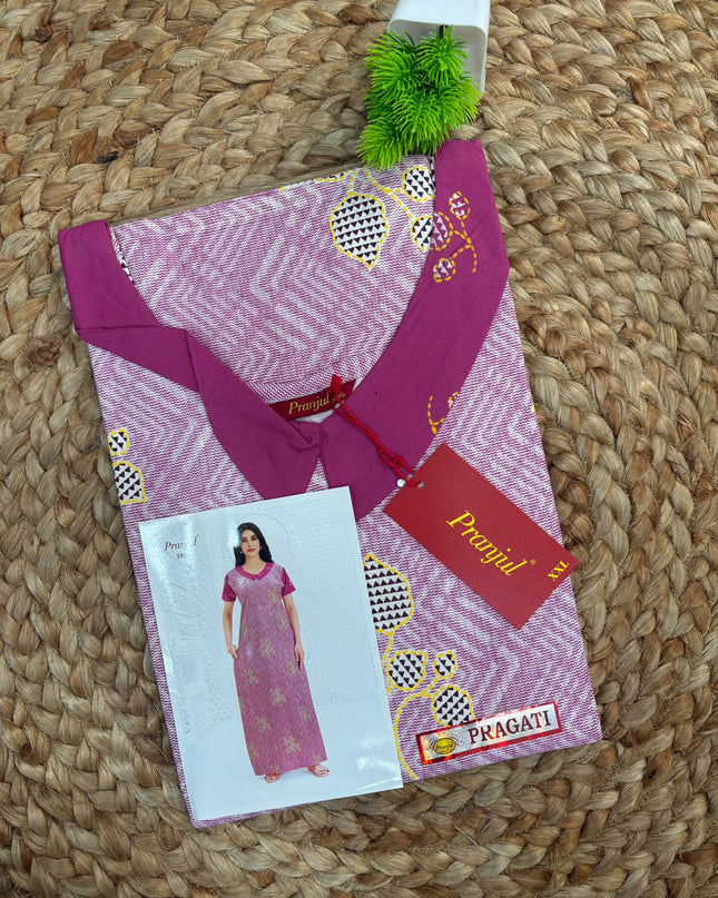 Pranjul Nighty - (SIZE-XXL) - PN 169 - No Zip No Button