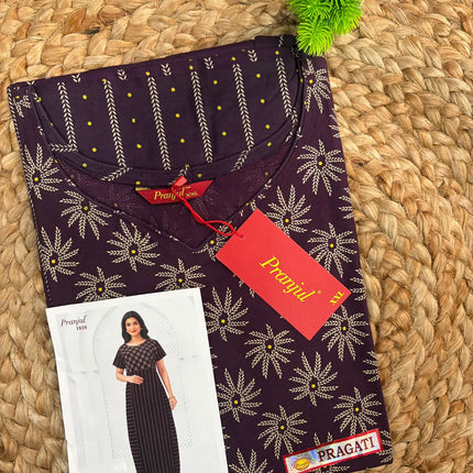 Pranjul Nighty - (SIZE-XXL) - PN 170 - No Zip No Button