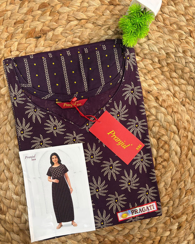 Pranjul Nighty - (SIZE-XXL) - PN 170 - No Zip No Button