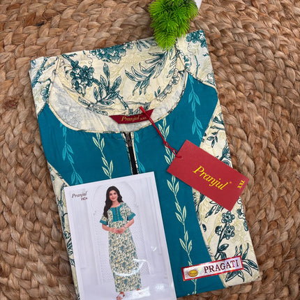 Pranjul Nighty - (SIZE-XXL) - PN 171 - Short Zip Model