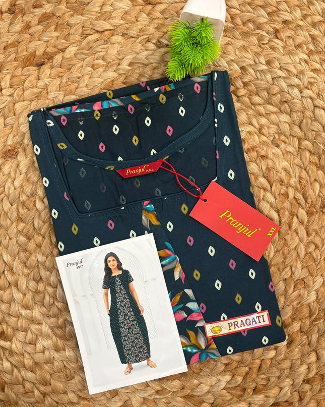 Pranjul Nighty - (SIZE-XXL) - PN 172 - No Zip No Button