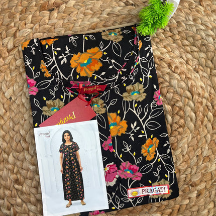 Pranjul Nighty - (SIZE-XXL) - PN 173 - Zip Model
