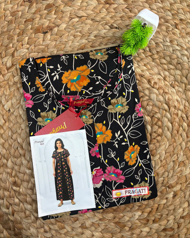 Pranjul Nighty - (SIZE-XXL) - PN 173 - Zip Model