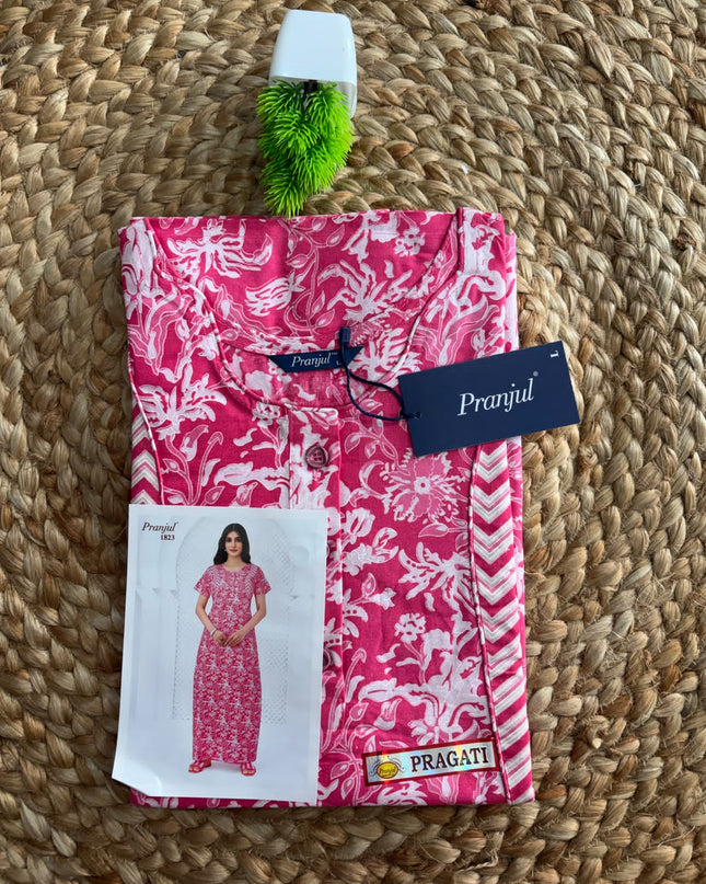 Pranjul Nighty - (SIZE-L) - PN 151 - With button model