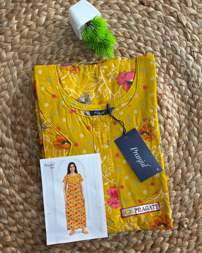 Pranjul Nighty - (SIZE-L) - PN 153 with zip