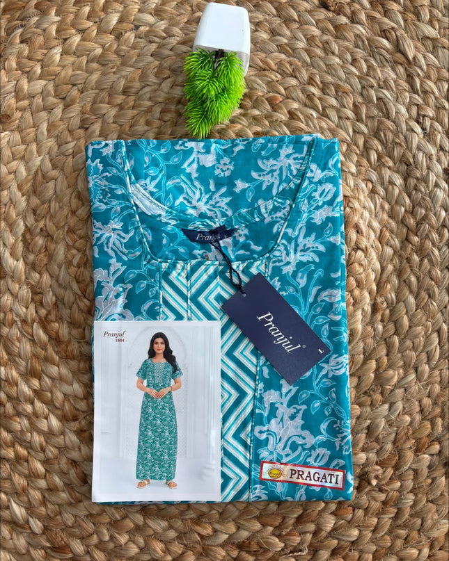 Pranjul Nighty - (SIZE-L) - PN 155 with zip model