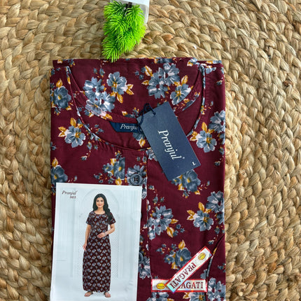 Pranjul Nighty - (SIZE-L) - PN 156 - button model
