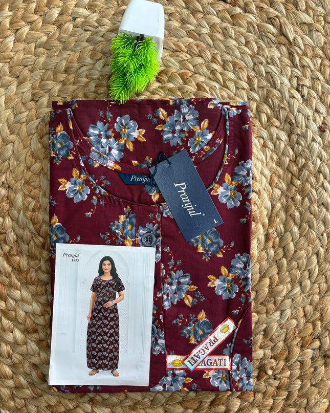 Pranjul Nighty - (SIZE-L) - PN 156 - button model