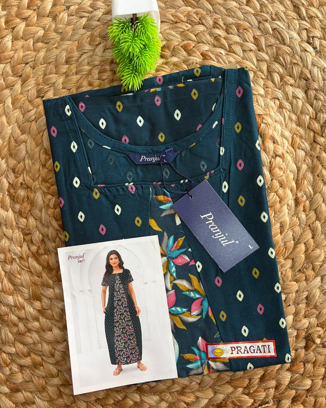 Pranjul Nighty - (SIZE-L) - PN 157 - No zip - No button