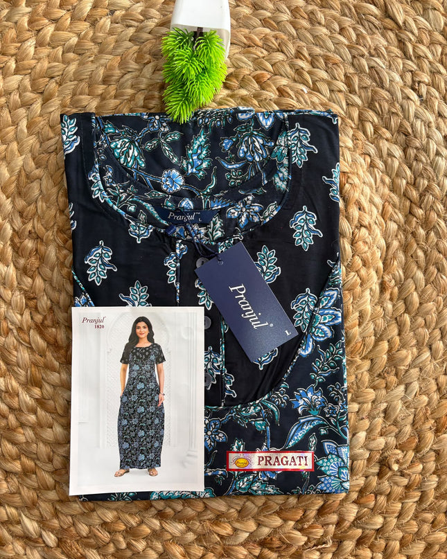 Pranjul Nighty - (SIZE-L) - PN 158 - with button