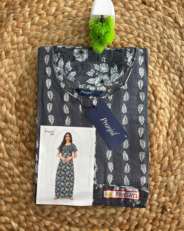 Pranjul Nighty - (SIZE-L) - PN 160 - With Zip model