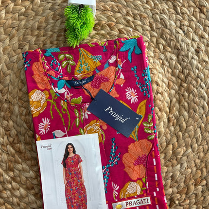 Pranjul Nighty - (SIZE-L) - PN 161 - with zip model