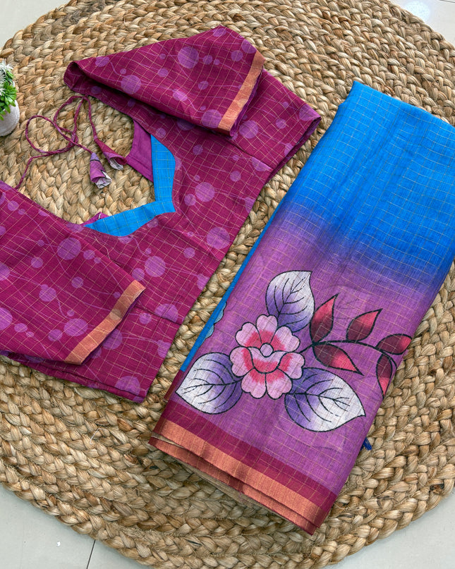Saree With Stitched Blouse -(size-40-44) - SWSB 171