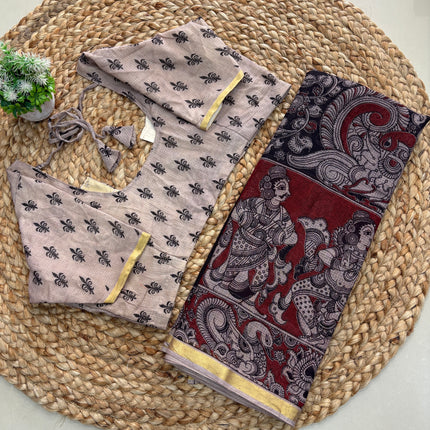 Saree With Stitched Blouse - (size-40-44) - SWSB 175