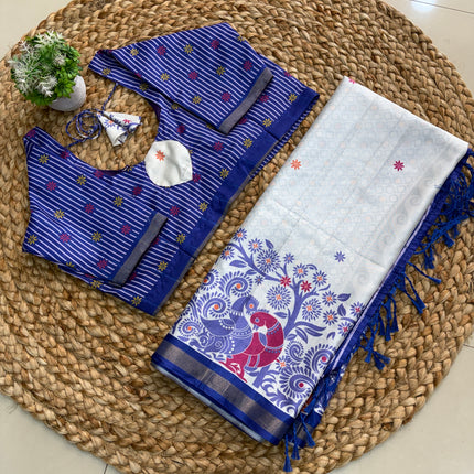 Saree With Stitched Blouse - (size-36-40) - SWSB 168