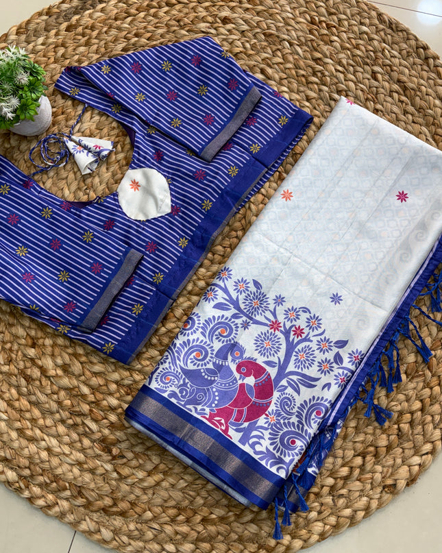 Saree With Stitched Blouse - (size-36-40) - SWSB 168