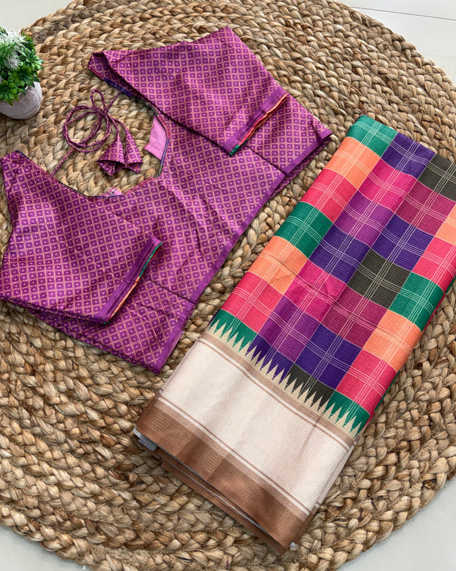 Saree With Stitched Blouse - (size-36-40) - SWSB 167