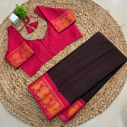 Saree With Stitched Blouse - (SIZE-38-42) - SWSB 1005