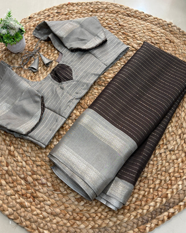 Saree With Stitched Blouse - (size-36-40) - SWSB 183