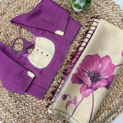 Saree With Stitched Blouse - (size-36-40) - SWSB 181