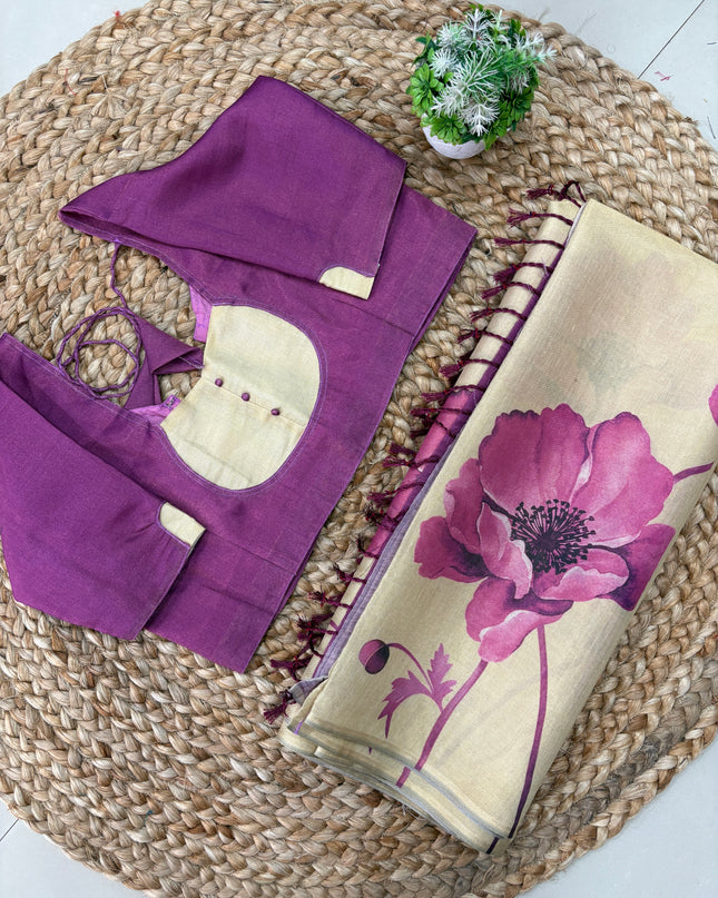 Saree With Stitched Blouse - (size-36-40) - SWSB 181