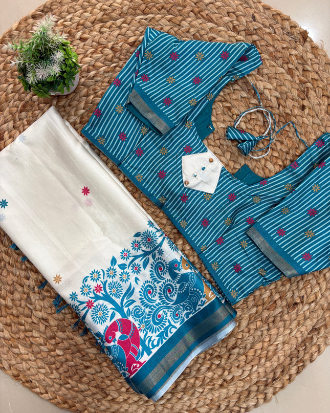 Saree With Stitched Blouse - (size-36-40) - SWSB 180