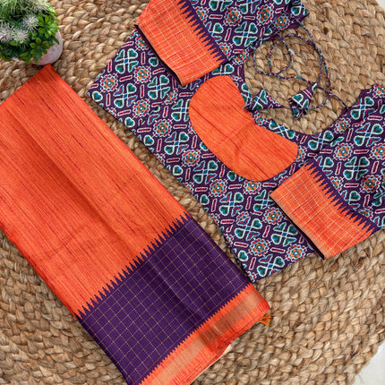 Saree With Stitched Blouse - (size-36-40) - SWSB 178
