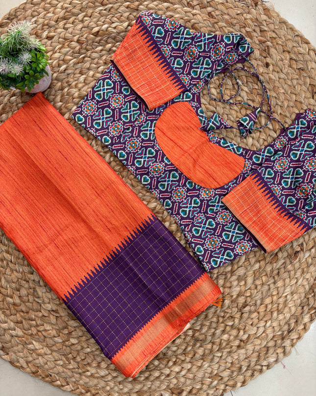 Saree With Stitched Blouse - (size-36-40) - SWSB 178