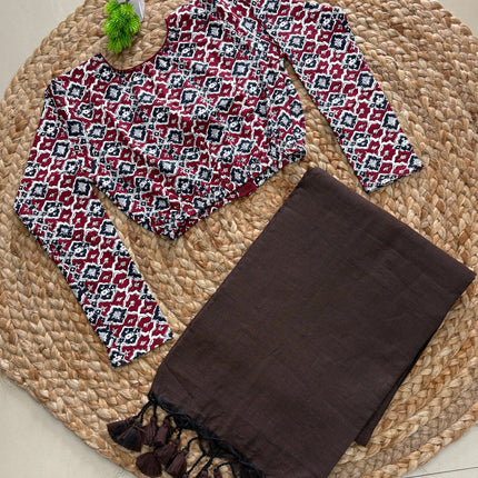 Saree With Readymade Blouse - (SIZE-38-42) - SWSB 1017