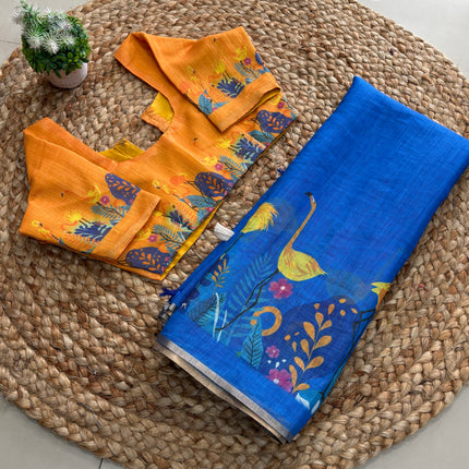 Saree With Stitched Blouse - (size-34-38) - SWSB 214