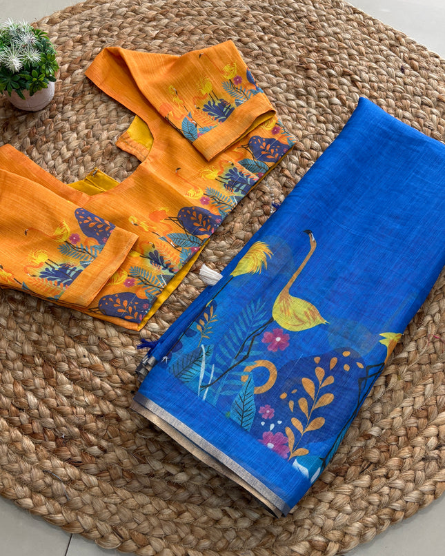 Saree With Stitched Blouse - (size-34-38) - SWSB 214