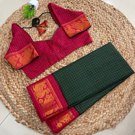 Saree With Stitched Blouse - (SIZE-38-42) - SWSB 1037