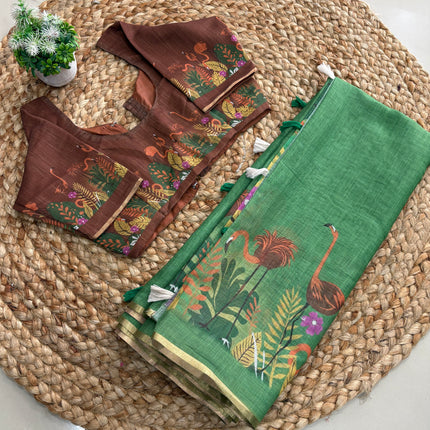 Saree With Stitched Blouse - (size-34-38) - SWSB 203