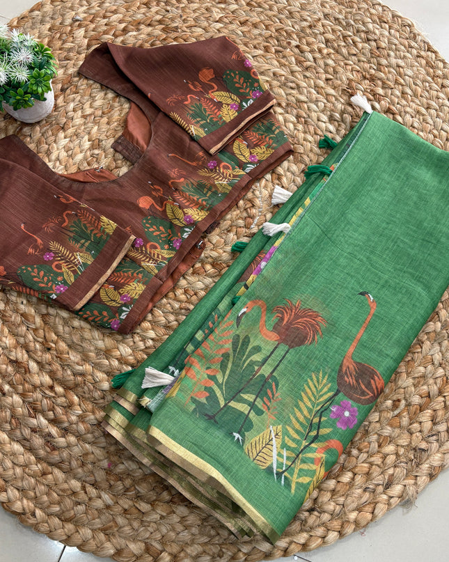 Saree With Stitched Blouse - (size-34-38) - SWSB 203