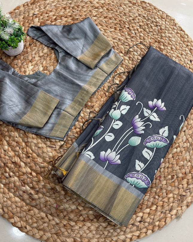 Saree With Stitched Blouse - (size-34-38) - SWSB 204