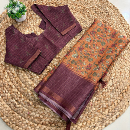 Saree With Stitched Blouse - (size-34-38) - SWSB 207